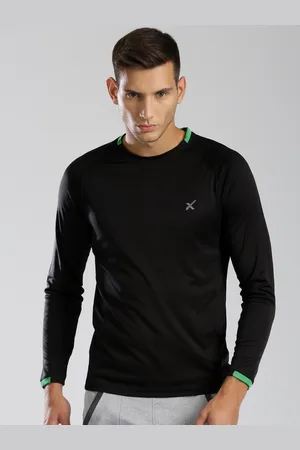 HRX Men Black Raglan Sleeved Active T-shirt