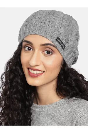 DressBerry Women Grey Self Design Beanie