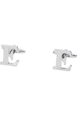 The Tie Hub Men Silver-Toned Alphabet Cufflink