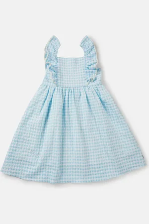 Gini and Jony Girls Blue Checked A-Line Mini Dress