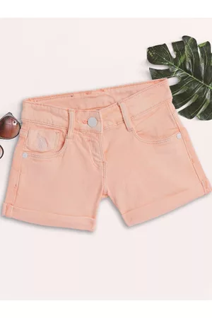 Ralph Lauren Girls Peach-Coloured Regular Fit Shorts