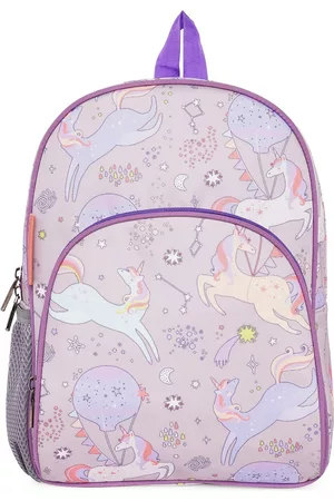 GEPACK Rucksacks - Unisex Kids Purple Unicorn Print School Backpack