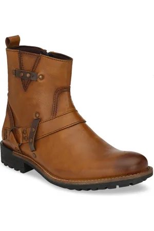 Delize Men Tan Brown Flat Boots