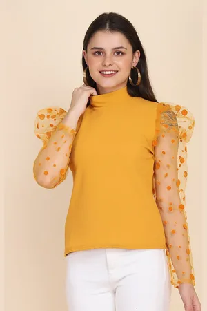 BuyNewTrend Women Yellow Lace Top