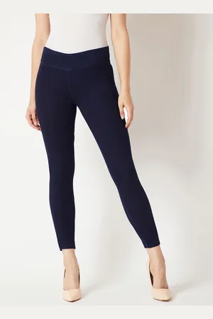 Miss Chase Women Navy Blue Solid Skinny-Fit Jeggings