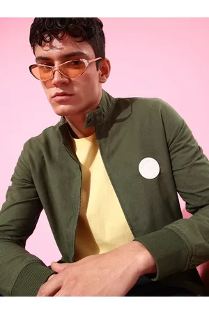 WROGN Men Olive Green Bomber Jacket