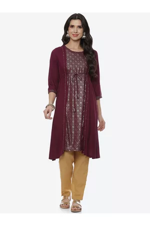 Rangriti Women Maroon Self design Top