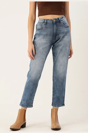 DressBerry Women Blue Boyfriend Fit High-Rise Light Fade Stretchable Jeans