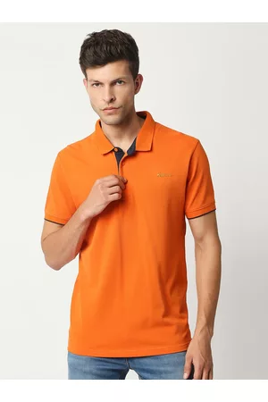 Pepe Jeans Men Orange Polo Collar T-shirt