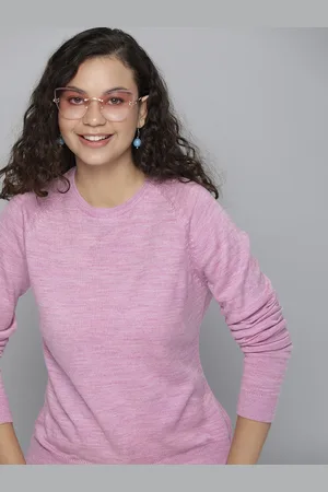 HERE&NOW Women Lavender Solid Pullover