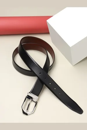 Teakwood Leathers Men Black Textured Leather Formal Belt