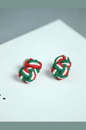 Tossido Men Red & Green Contemporary Cufflink