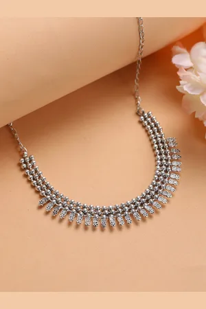 Jazz and Sizzle Women German Silver-Plated Oxidised Necklace