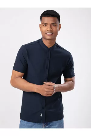 The Souled Store Men Navy Blue Cotton Casual Shirt