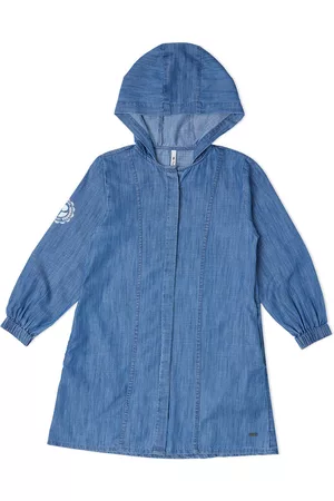 Pepe Jeans Blue Hooded A-Line Dress