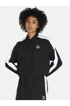 PUMA Women Black & White Colorblocked Jackets
