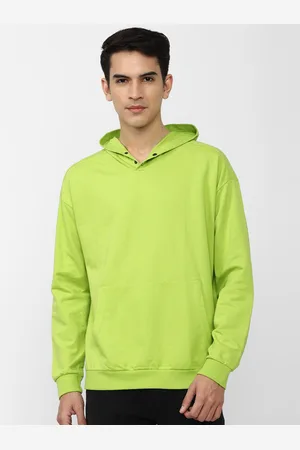 Forever 21 Men Green Hooded Sweatshirt