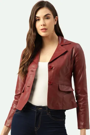 Leather Retail Women Crop Outdoor Faux Leather Jacket