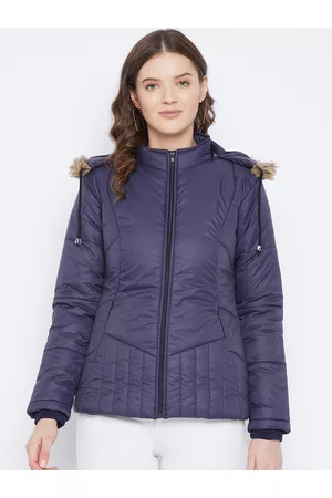 VERO AMORE Women Navy Blue Insulator Outdoor Plus Size Parka Jacket