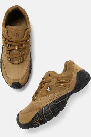 Woodland Men Camel Brown Solid Leather Sneakers