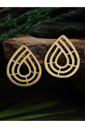 Berserk Gold-Toned Geometric Studs Earrings