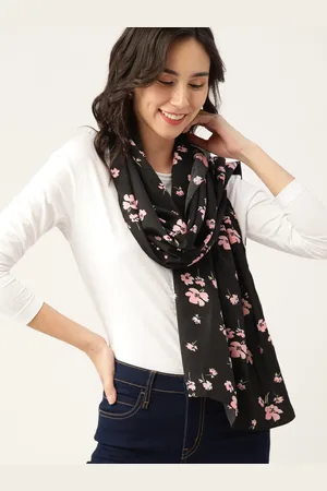 DressBerry Women Black & Pink Printed Stole