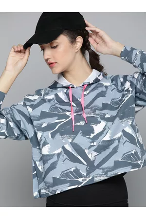 PUMA Women Abstract Printed Modern Sports AOP dryCELL Hooded Relaxed Fit Sweatshirt