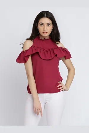 Miss Chase Women Magenta Solid Top