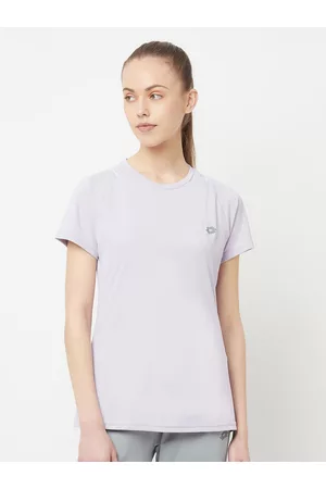 Lotto Women Sports T-shirts - Women Grey Solid Raglan Sleeves Sports T-shirt