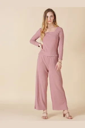 Gipsy Women Pink Striped Square Neck Top