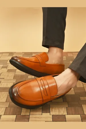 San Frissco Men Tan Brown Leather Formal Moccasins