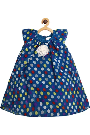 Creative Blue Floral Layered A-Line Dress