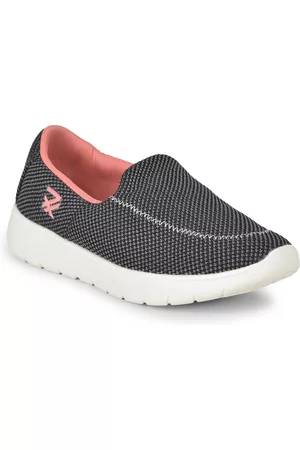 Liberty Women Black Mesh Walking Non-Marking Shoes