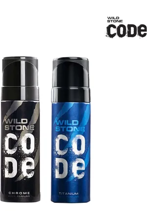 Wild Stone Men Set of 2 Long Lasting Code Body Deodorant - Chrome & Titanium - 150 ml Each