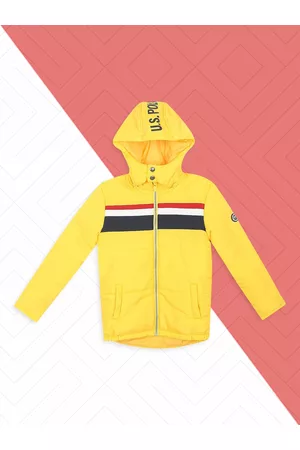 Ralph Lauren Boys Yellow Striped Hooded Tailored Jacket