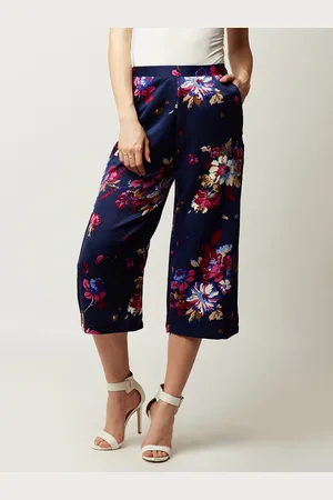 Miss Chase Women Navy Blue Regular Fit Printed Culottes