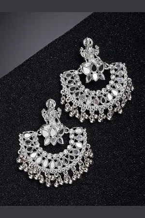 karatcart Silver-Toned Classic Drop Earrings