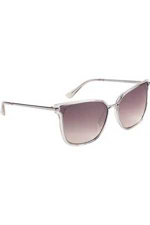 Xpres Women Brown Lens & Silver-Toned Full Rim Wayfarer Sunglasses with UV Protected Lens