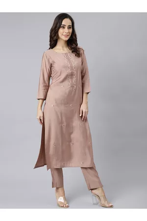 Janasya Women Embroidered Kurta with Trousers & With Dupatta