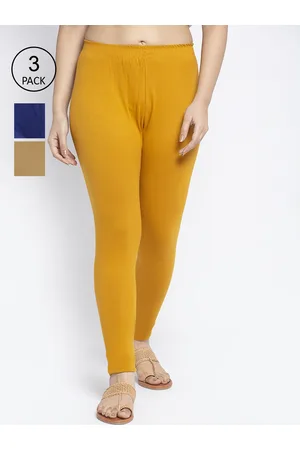 Jinfo Women Pack Of 3 Solid Cotton Ankle-Length Leggings