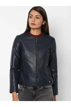 Buy online Black Leather Biker Jacket from Jackets for Men by Allen Solly  for ₹6299 at 0% off | 2024 Limeroad.com