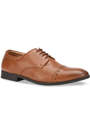 Bata Men Brown Solid Formal Derbys