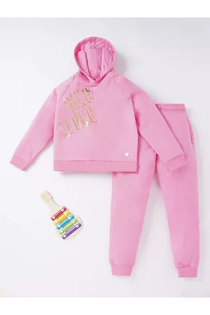 Ed-a-Mamma Girls Pink Pure Cotton T-shirt with Trousers
