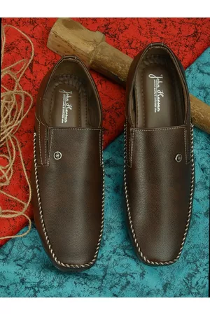 John Karsun Men Brown Solid Formal Slip-Ons