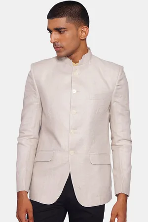 Wintage Men Solid Beige Blazers