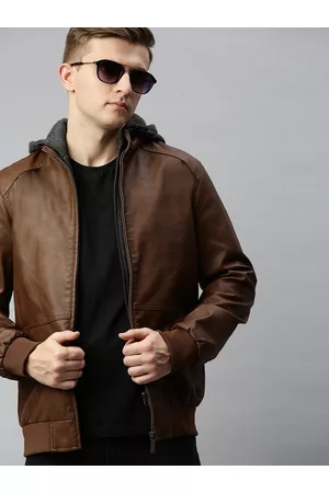 WROGN Men Brown Solid Bomber Jacket