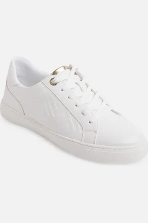 Aldo Women White Woven Design Lace-up Sneakers