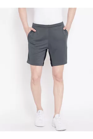 ATHLISIS Men Grey Colourblocked Sports Shorts