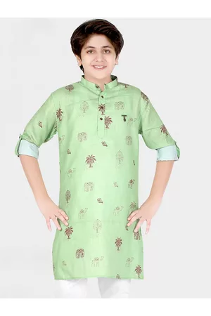 CAVIO Boys Green Kurta with Pyjamas