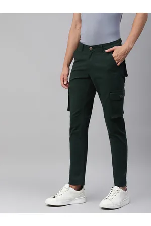 Buy Hubberholme Men Brown Slim Fit Solid Cargos - Trousers for Men 2389029  | Myntra